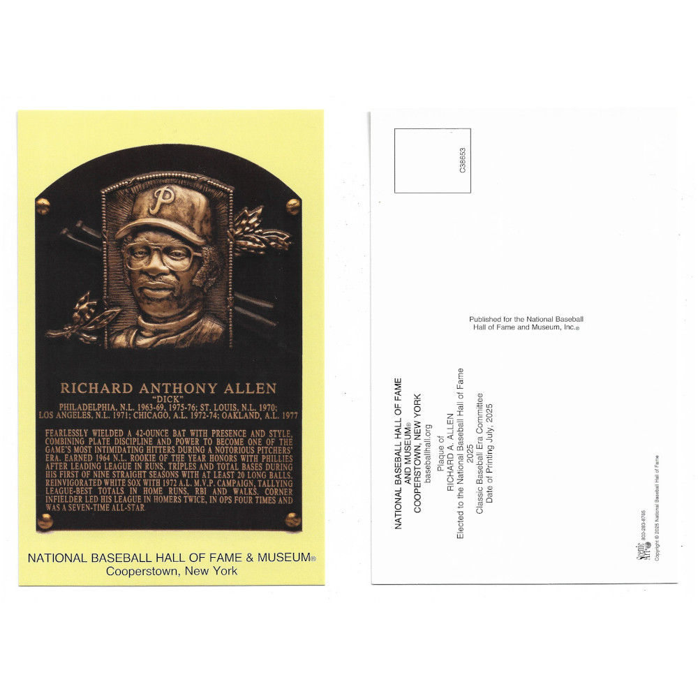 Dick Allen Baseball Hall of Fame Plaque Postcard