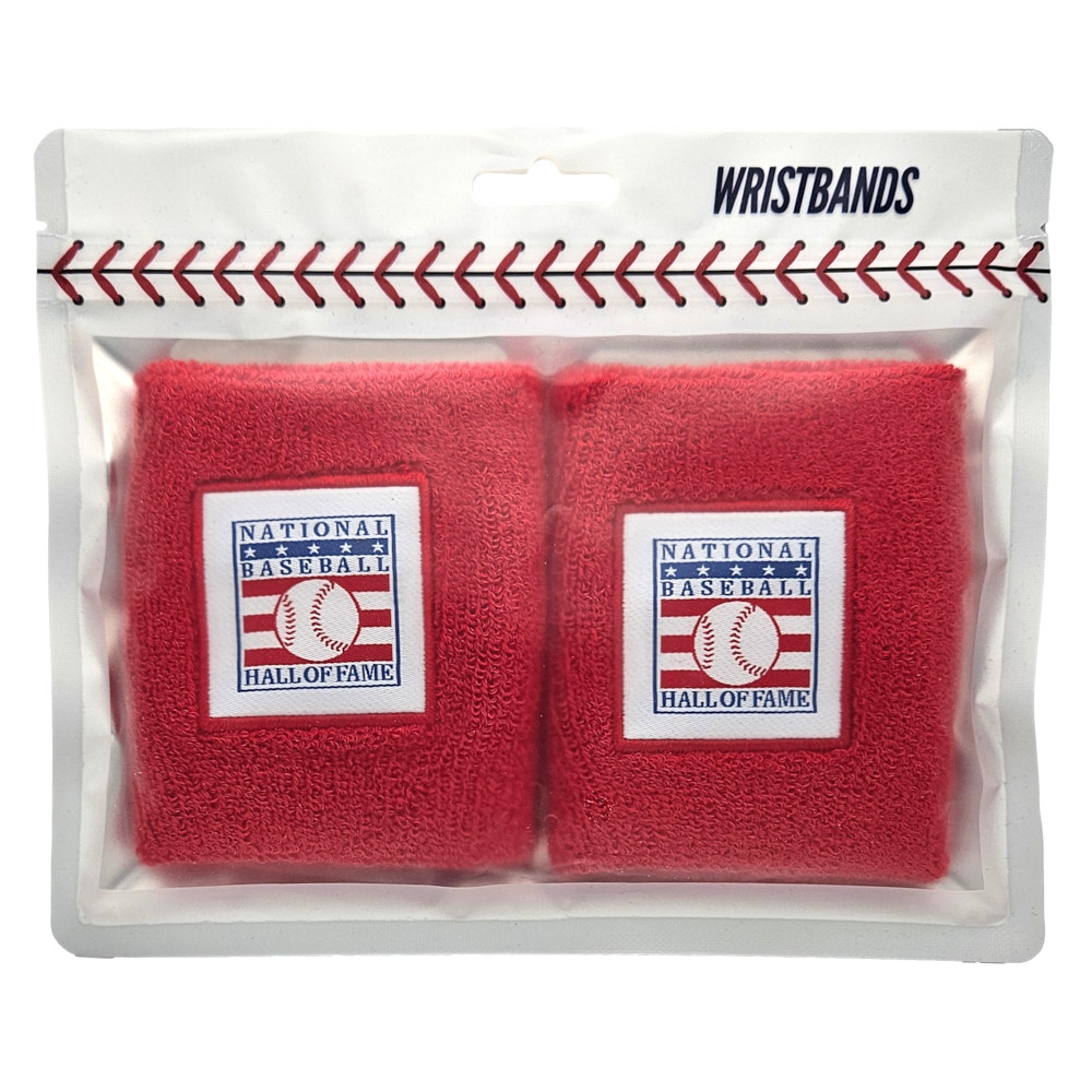 Baseball Hall of Fame Pair of 4.5" Red Wristbands