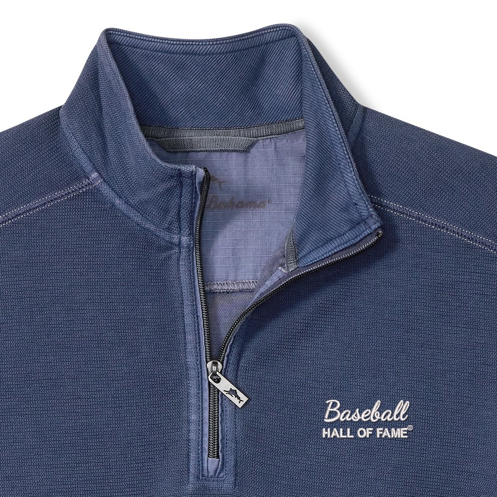 Men’s Tommy Bahama Baseball Hall of Fame Montego Bay Blue Half Zip Pullover