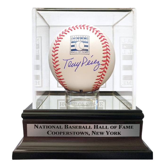 Tony Perez Autographed Hall of Fame Logo Baseball with HOF Case (Beckett)