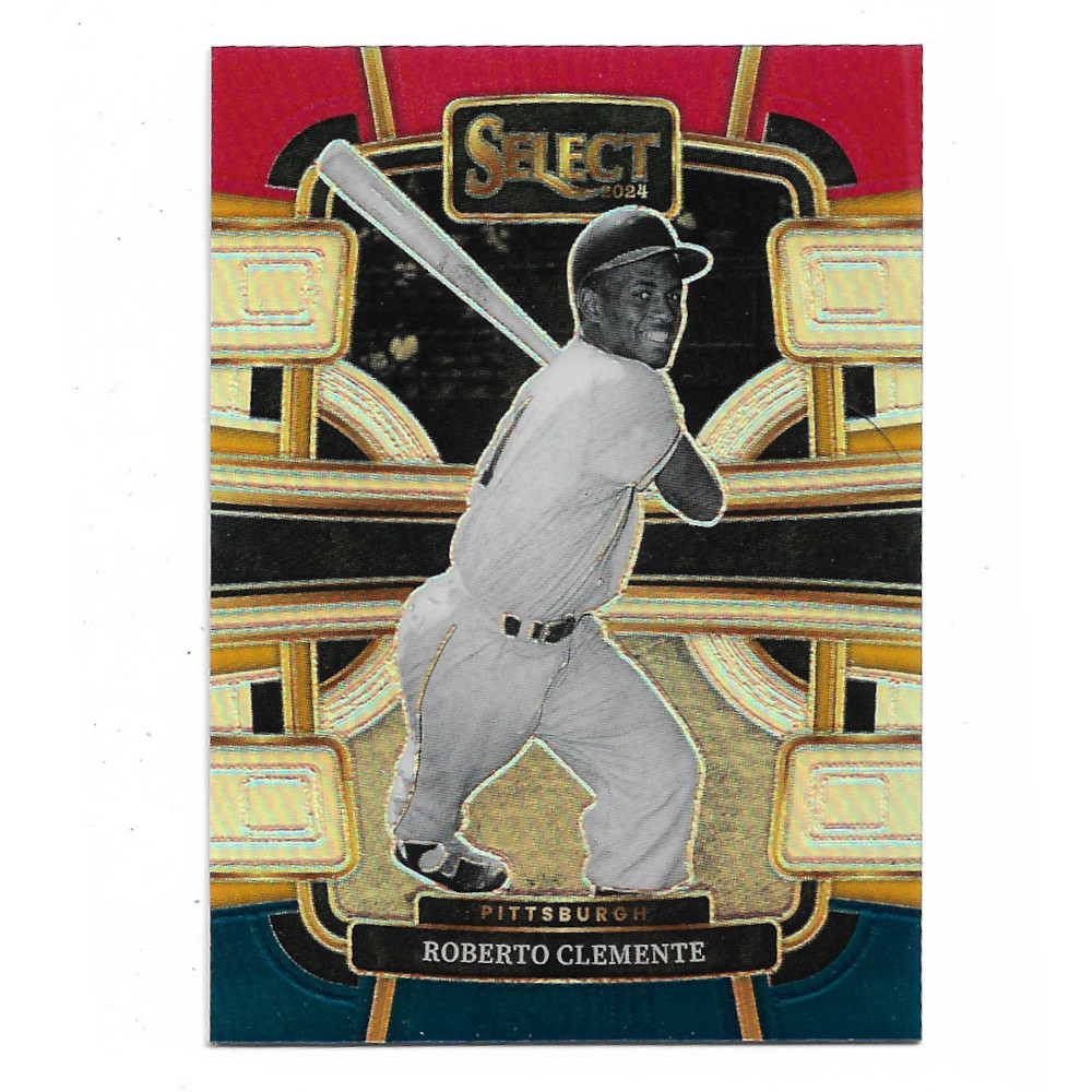 Roberto Clemente 2024 Panini Select Red & Blue Holo # 55