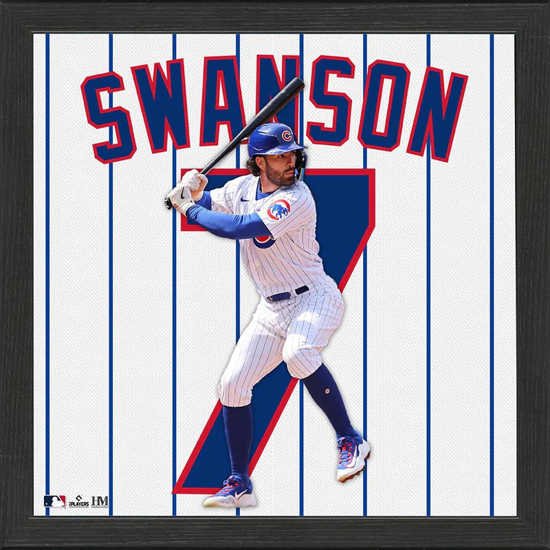Highland Mint Dansby Swanson Chicago Cubs 13 x 13 Impact Jersey Framed Print