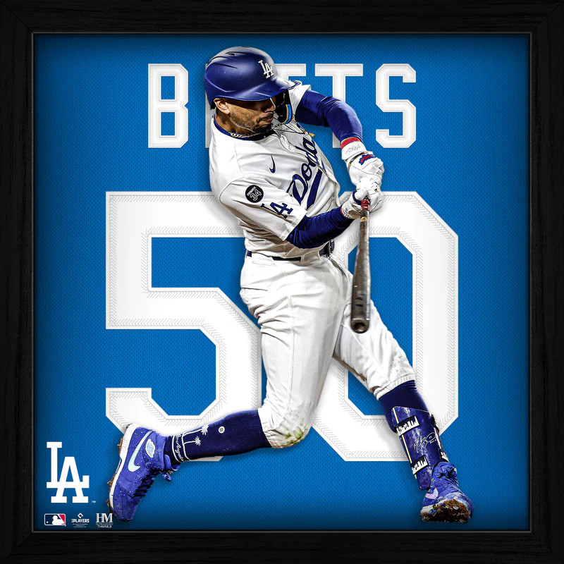 Highland Mint Mookie Betts Los Angeles Dodgers 13 x 13 Impact Jersey Framed Print