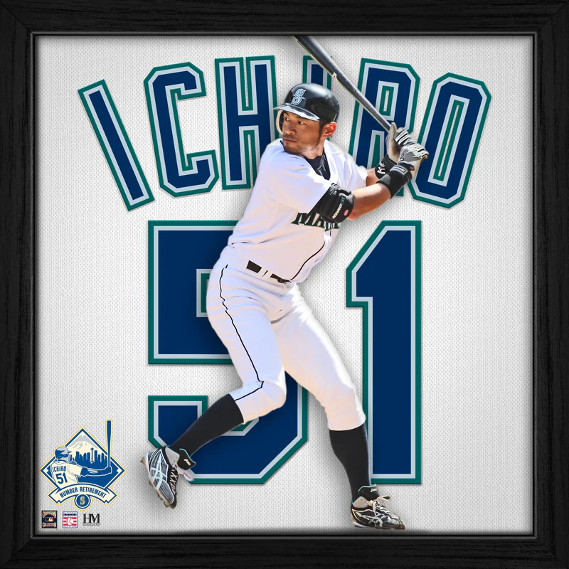 Highland Mint Ichiro Suzuki Seattle Mariners 13 x 13 Impact Jersey Framed Print