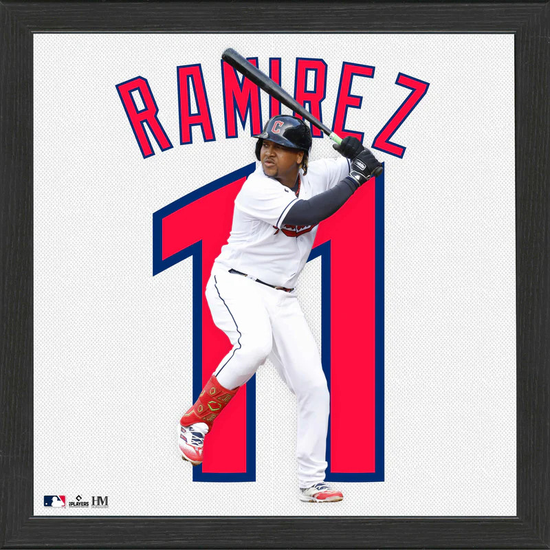 Highland Mint Jose Ramirez Cleveland Guardians 13 x 13 Impact Jersey Framed Print