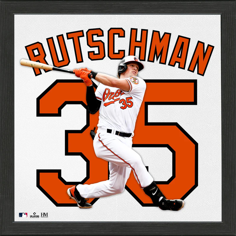 Highland Mint Adley Rutschman Baltimore Orioles 13 x 13 Impact Jersey Framed Print