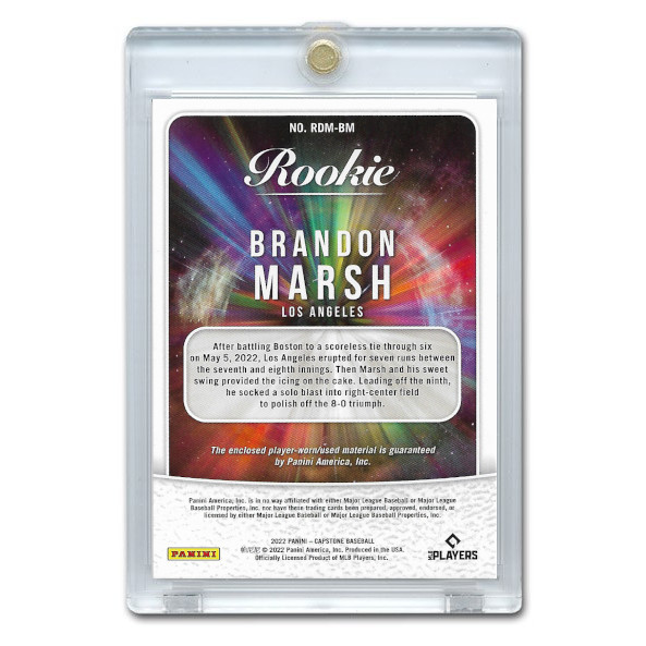 Brandon Marsh 2022 Panini Capstone Rookie Dual Materials # RDM-BM