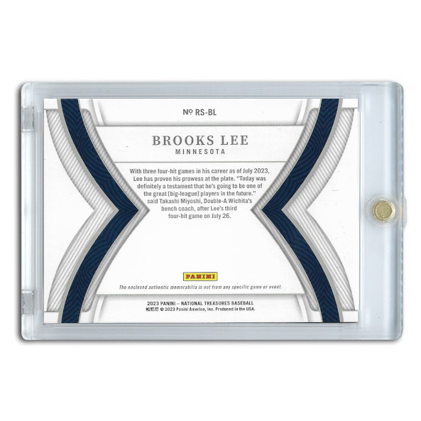 Brooks Lee 2023 Panini National Treasures Materials # RS-BL Ltd Ed of 49