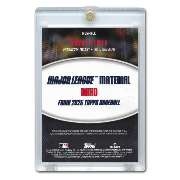 Royce Lewis 2025 Topps Major League Material Relic # MLM-RLE