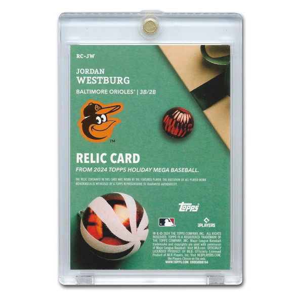 Jordan Westburg 2024 Topps Holiday Relic # RC-JW Rookie Card