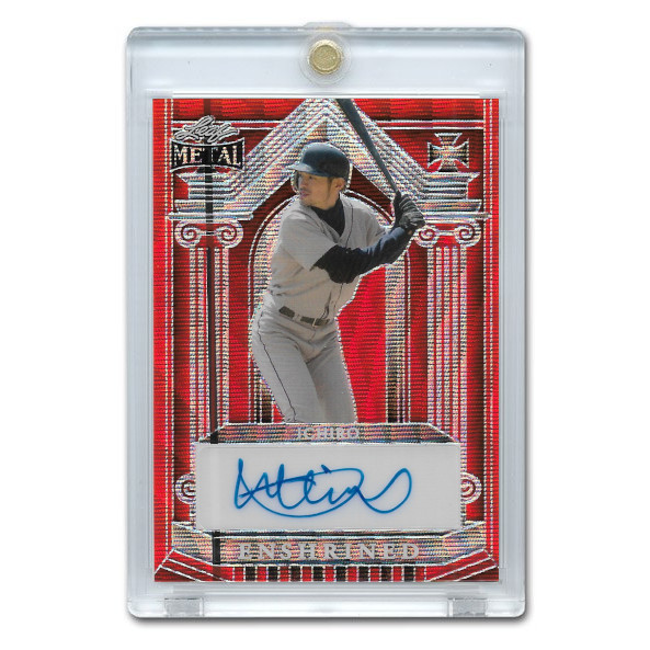 Ichiro Suzuki Autographed Card 2023 Leaf Metal Enshrined Red # E-I1 Ltd Ed of 3
