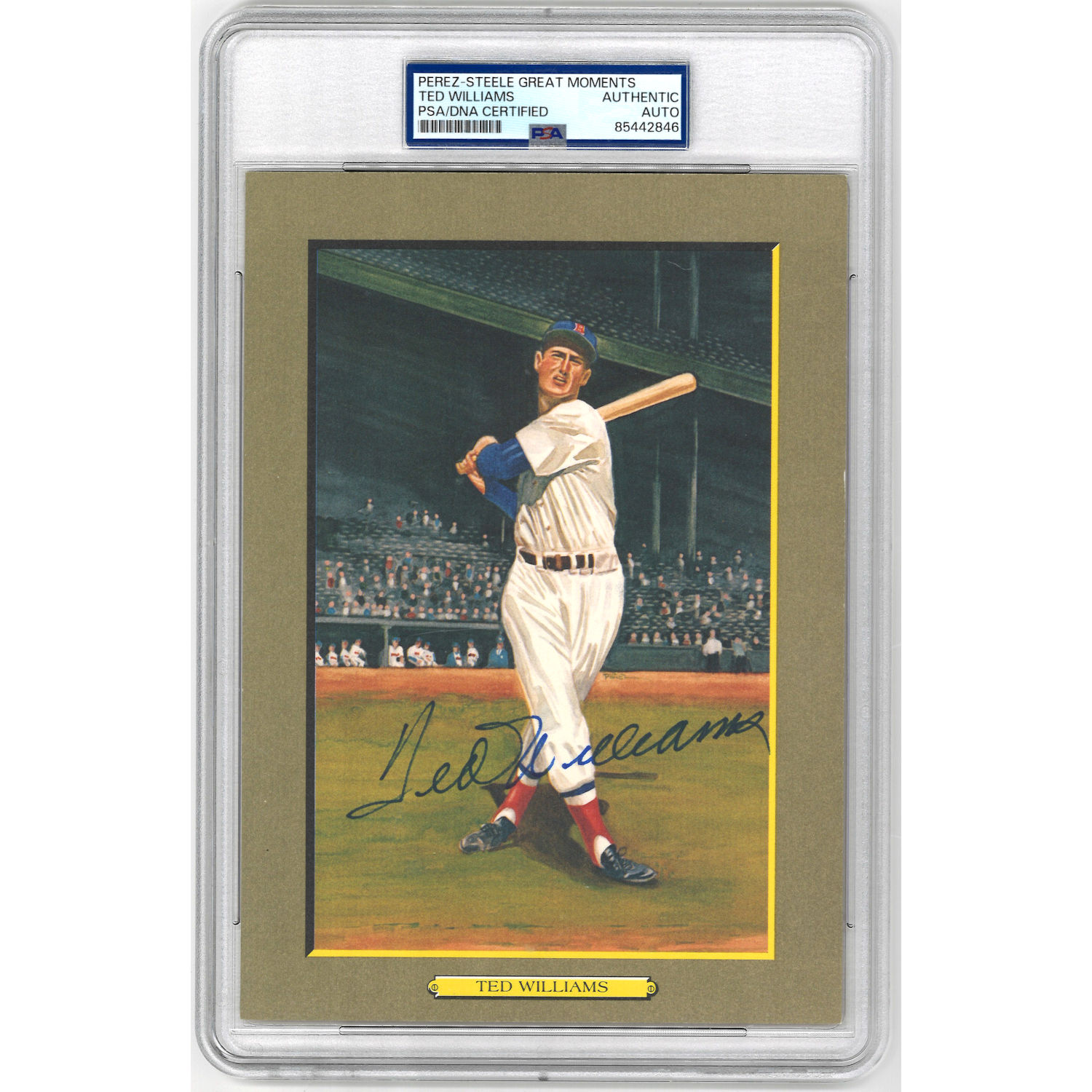 Ted Williams Autographed Perez-Steele Great Moments Jumbo Postcard # 13 (PSA-46) Ted Williams Autographed Perez-Steele Great Moments Jumbo Postcard # 13 (PSA-46)