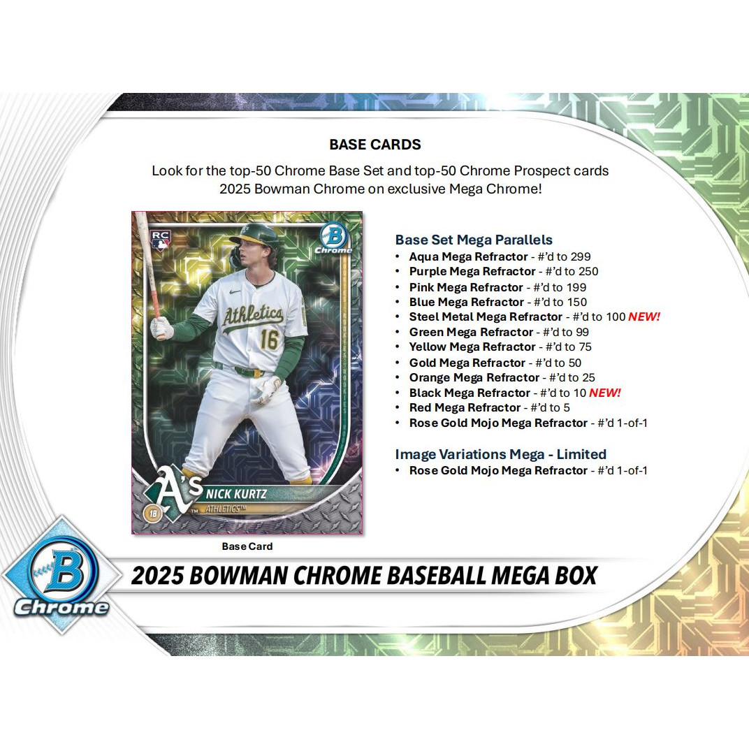 2025 Bowman Chrome Baseball 35 Card Mega Box