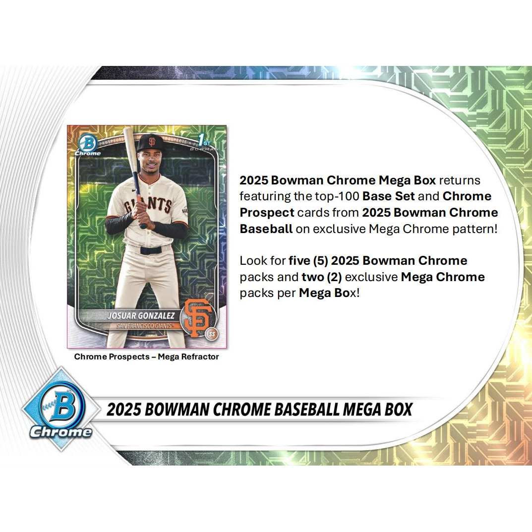 2025 Bowman Chrome Baseball 35 Card Mega Box