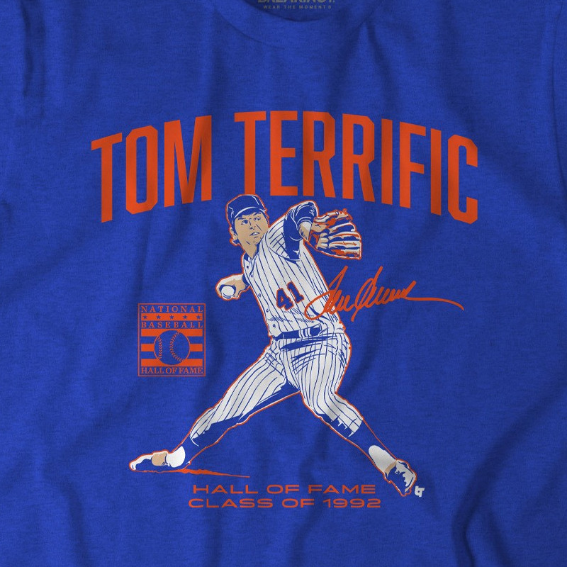 Tom Seaver Tom Terrific Hall of Fame Class of 1992 Royal T-Shirt Tom Seaver Tom Terrific Hall of Fame Class of 1992 Royal T-Shirt