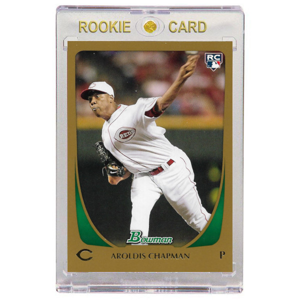 Aroldis Chapman Cincinnati Reds 2011 Bowman Gold # 197 Rookie Card