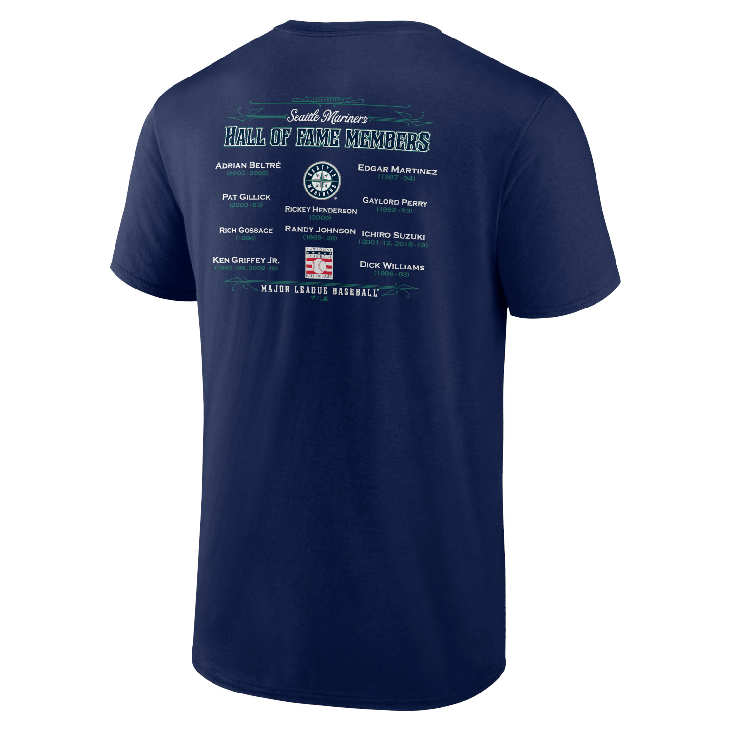 Men’s Seattle Mariners Navy Hall of Famer Roster T-Shirt