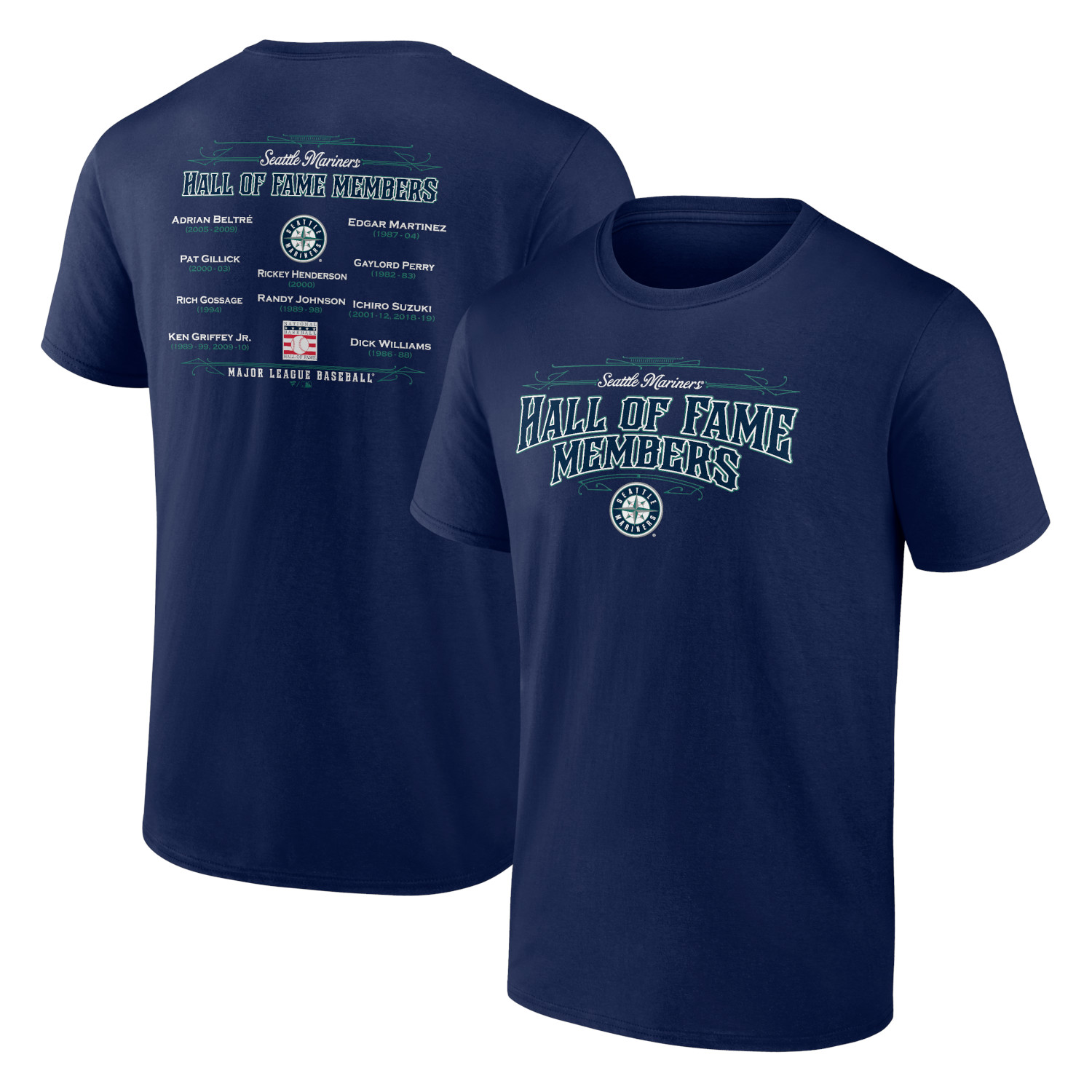 Men’s Seattle Mariners Navy Hall of Famer Roster T-Shirt