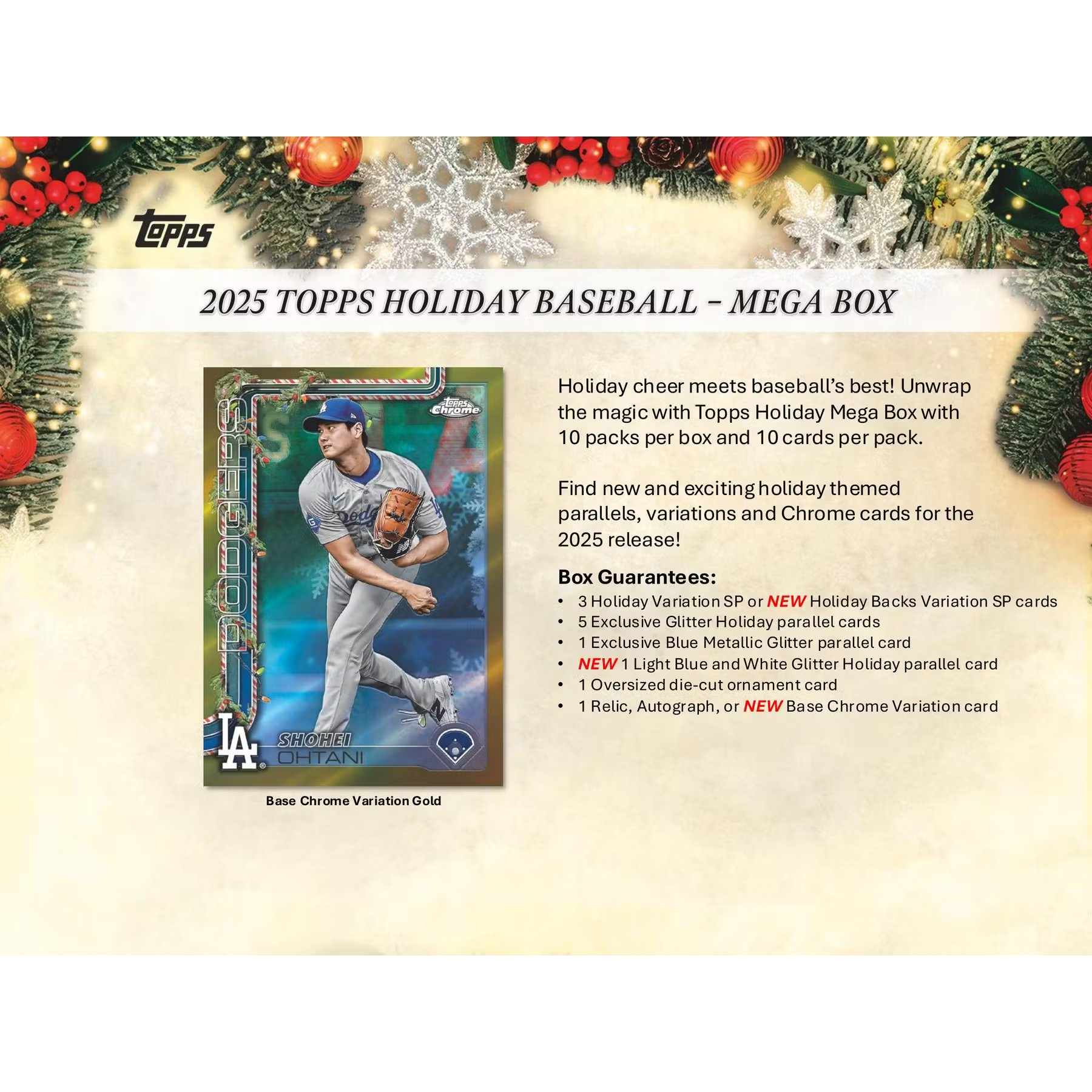2025 Topps Holiday Baseball 100 Card Mega Box