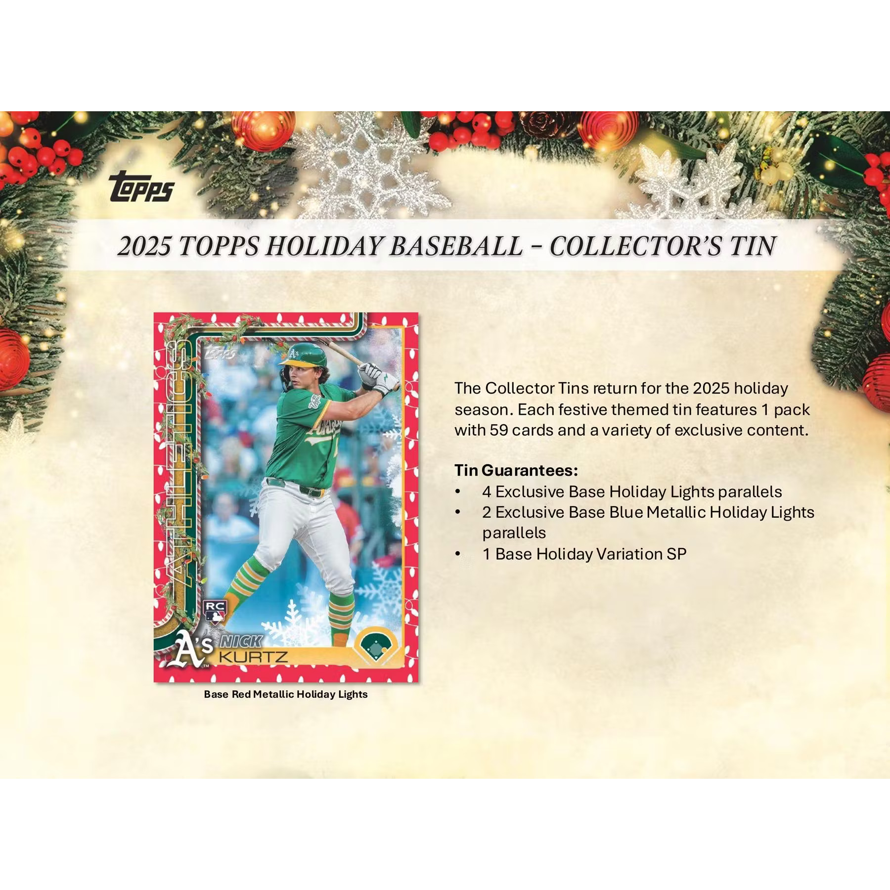 2025 Topps Baseball 59 Card Holiday Tin