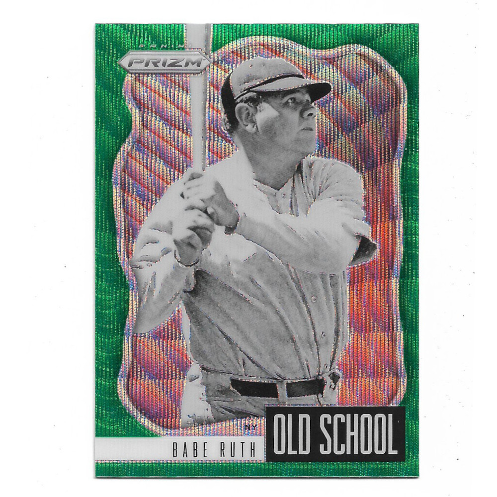 Babe Ruth 2021 Panini Prizm Old School Green # 1 Babe Ruth 2021 Panini Prizm Old School Green # 1