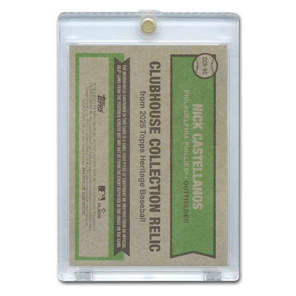 Nick Castellanos 2025 Topps Heritage Clubhouse Collection Relic # CCR-NC Nick Castellanos 2025 Topps Heritage Clubhouse Collection Relic # CCR-NC