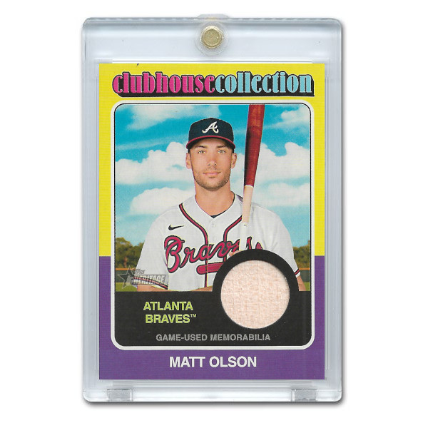 Matt Olson 2024 Topps Heritage Clubhouse Collection Relic # CCR-MO Matt Olson 2024 Topps Heritage Clubhouse Collection Relic # CCR-MO
