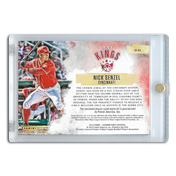 Nick Senzel 2019 Diamond Kings Bat King Relic # BK-NS Ltd Ed of 25 Nick Senzel 2019 Diamond Kings Bat King Relic # BK-NS Ltd Ed of 25