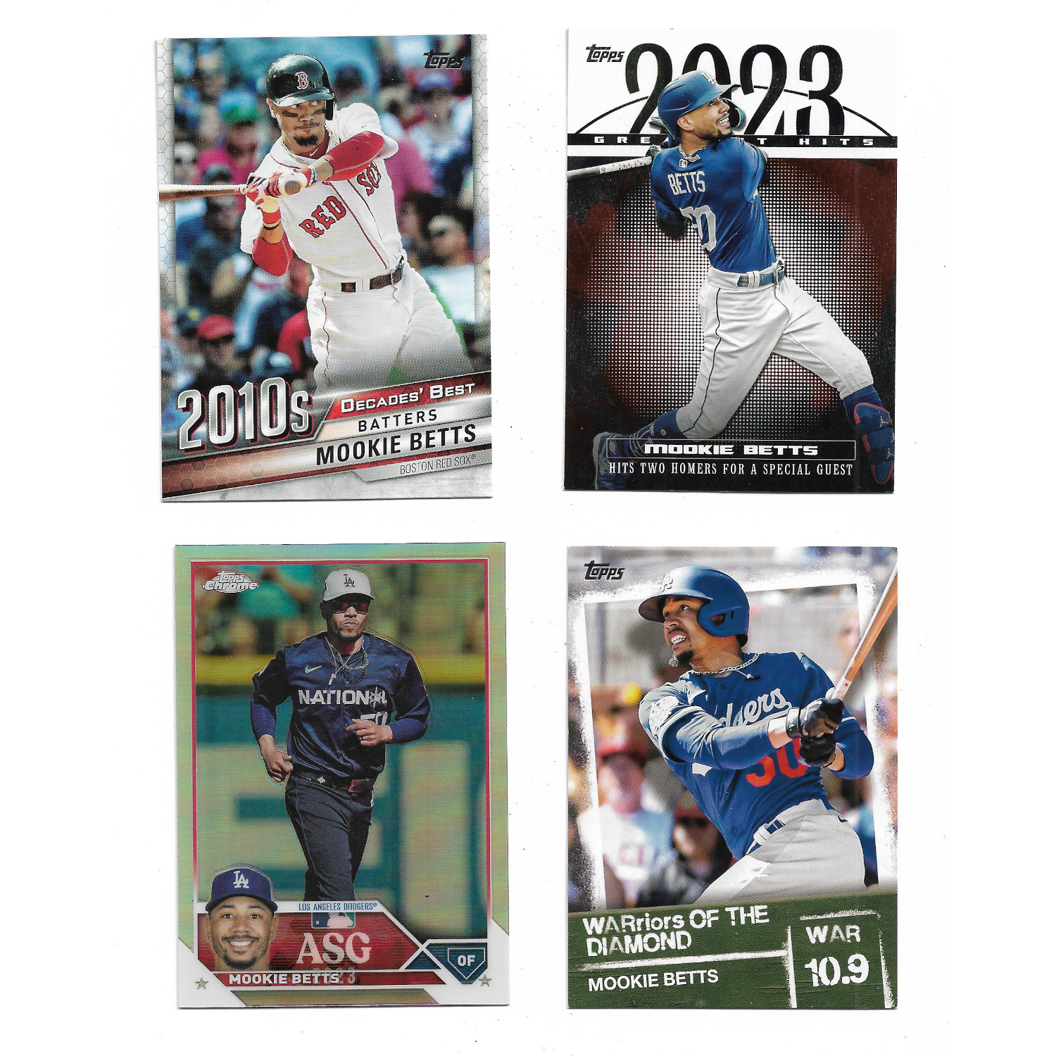 Mookie Betts Lot of 4 Different Insert Cards (Lot A) Mookie Betts Lot of 4 Different Insert Cards (Lot A)