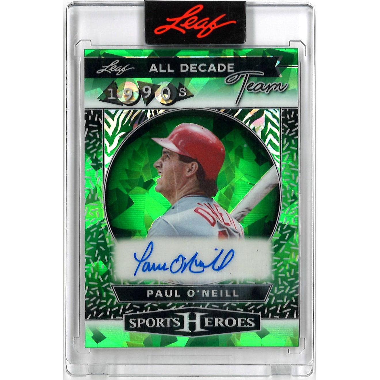 Paul O'Neill Autographed Card 2025 Leaf Sports Heroes All Decade Team: 1990s-Acetate Green # D90A-PO1 Ltd Ed of 8 Paul O'Neill Autographed Card 2025 Leaf Sports Heroes All Decade Team: 1990s-Acetate Green # D90A-PO1 Ltd Ed of 8