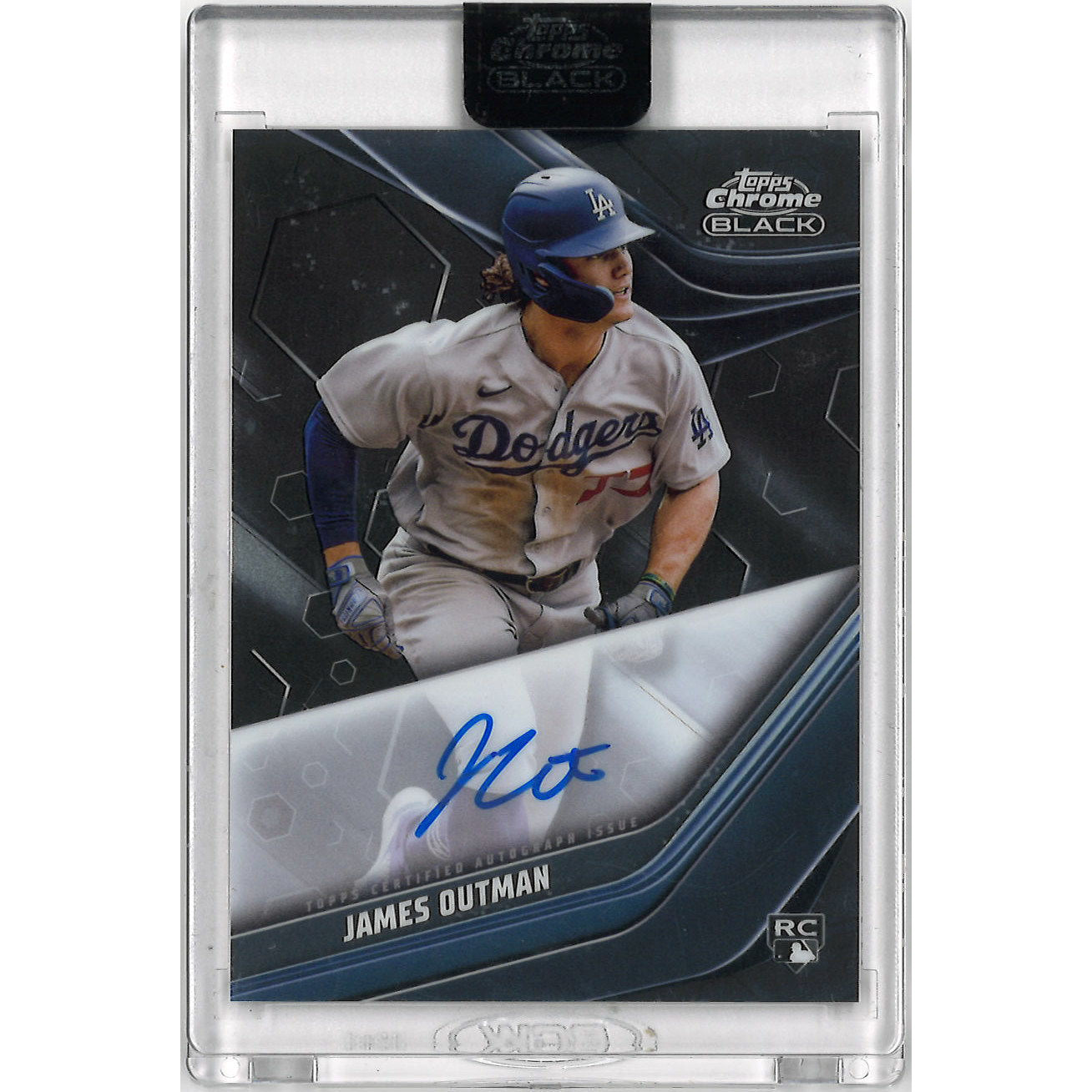 James Outman Autographed Card 2023 Topps Chrome Black # CBA-JO Rookie Card James Outman Autographed Card 2023 Topps Chrome Black # CBA-JO Rookie Card