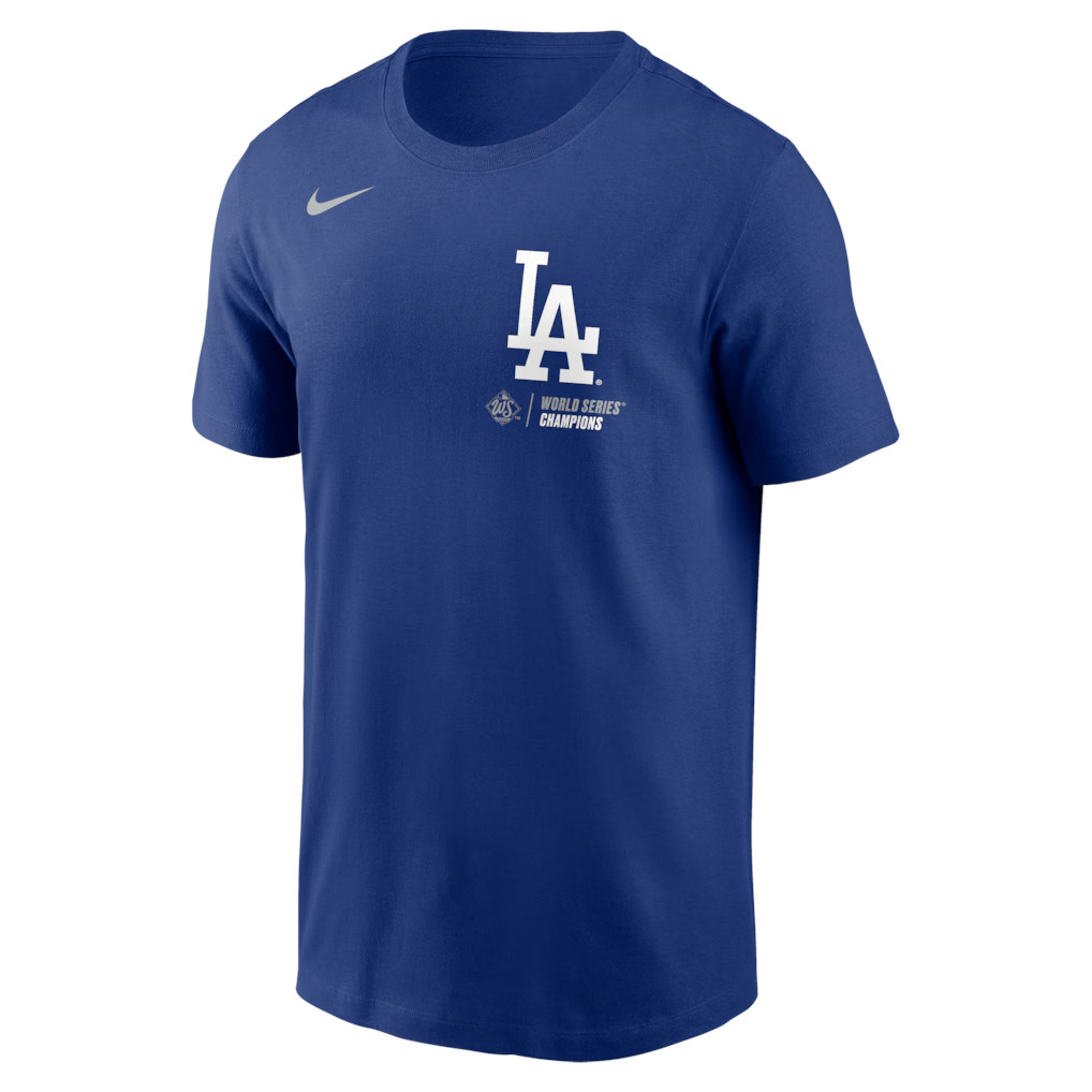 Men’s Nike Los Angeles Dodgers 2025 World Series Champions Roster Royal T-Shirt (Pre-Order)