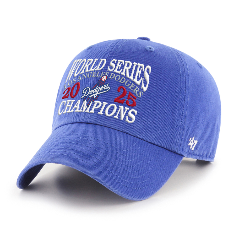 Men’s 47 Brand Los Angeles Dodgers 2025 World Series Champion Clean Up Royal Adjustable Cap (Pre-Order)