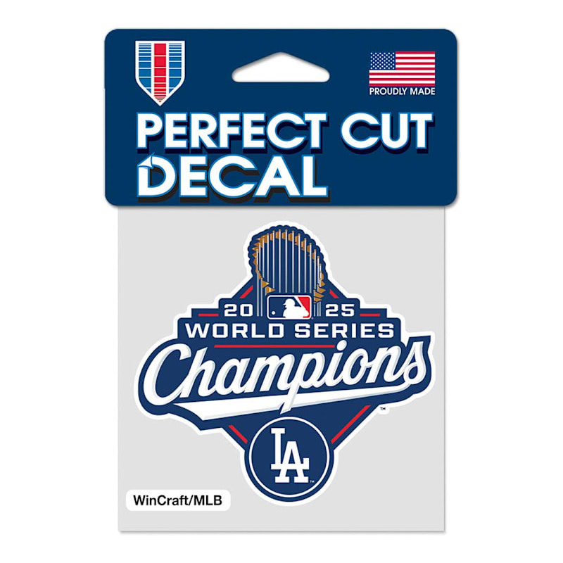 Los Angeles Dodgers 2025 World Series Champions Perfect Cut 4" x 4" Decal (Pre-Order)