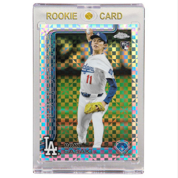 Roki Sasaki Los Angeles Dodgers 2025 Topps Chrome Geometric Refractor # 217 Rookie Card