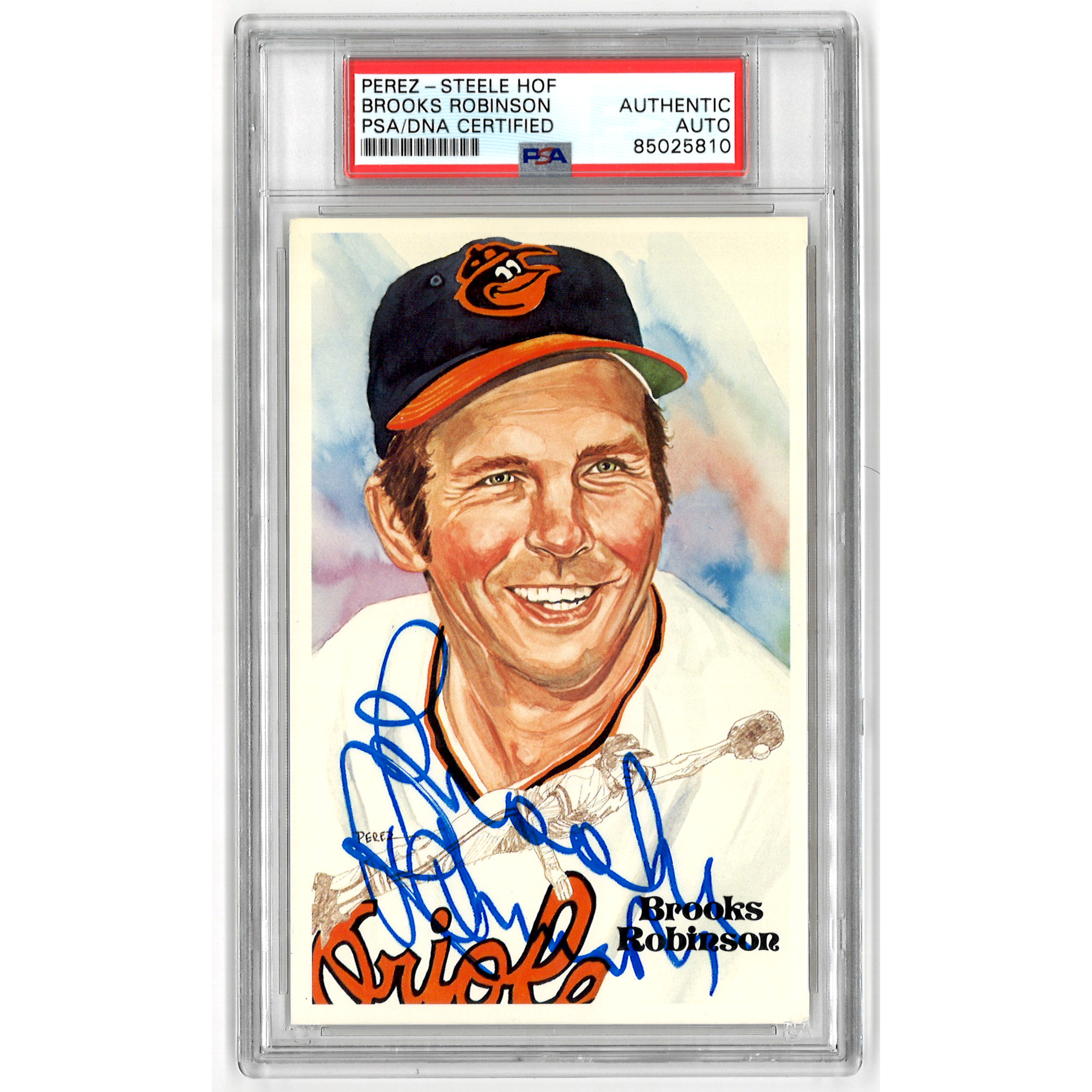 Brooks Robinson Autographed Perez-Steele HOF Series Postcard # 35 (PSA-10)