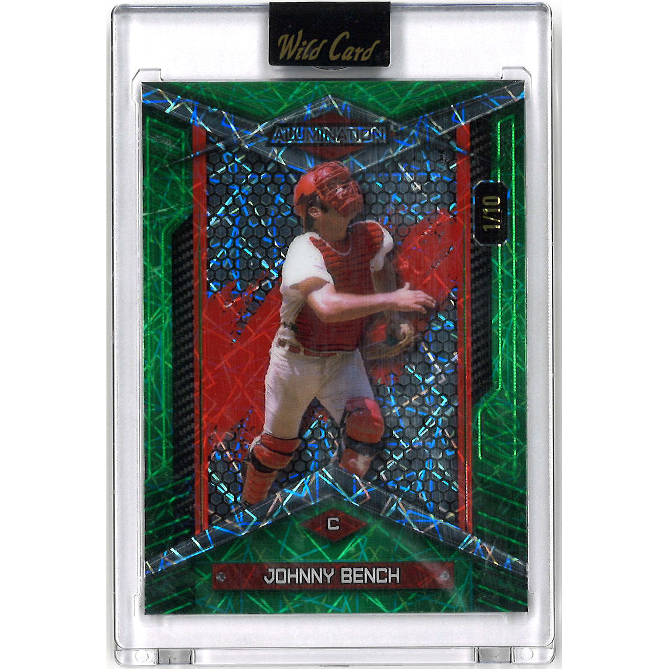 Johnny Bench 2024 Wild Card Alumination Green # JB Ltd Ed of 10