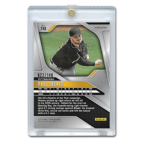 Paul Skenes 2025 Panini Prizm Purple Holo # 248 Ltd Ed of 149