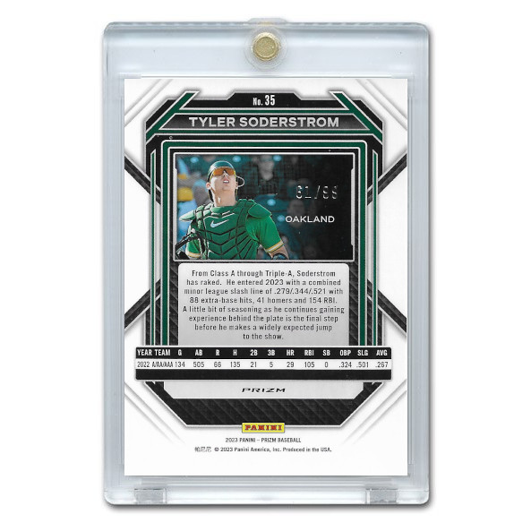 Tyler Soderstrom 2023 Panini Prizm Purple Holo  # 35 Pre-Rookie Card Ltd Ed of 99