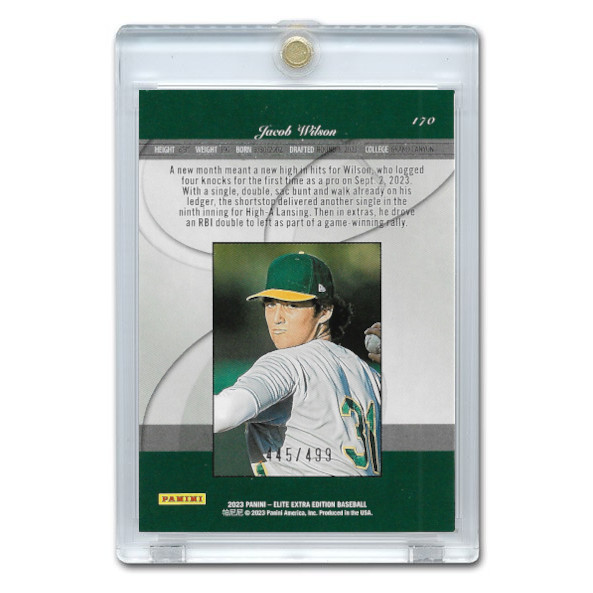 Jacob Wilson 2023 Panini Elite X # 170 Pre-Rookie Card Ltd Ed of 499
