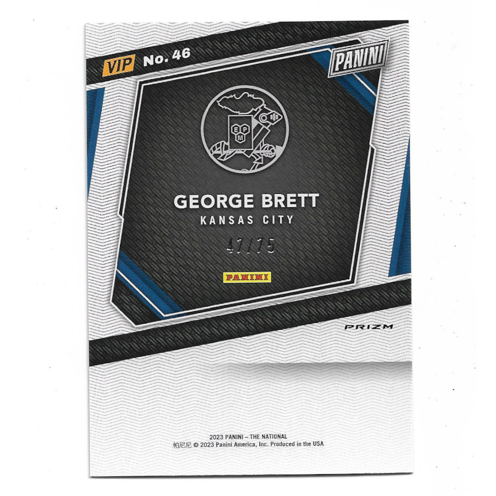 George Brett 2023 Panini National Convention VIP Pink # 46 Ltd Ed of 75