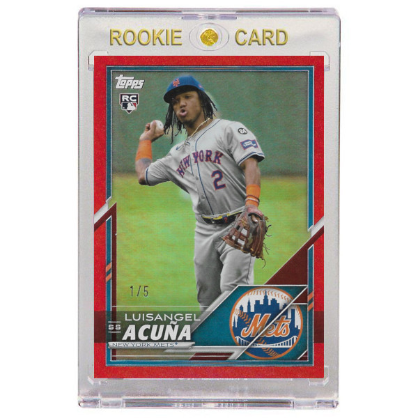 Luisangel Acuna New York Mets 2025 Topps Lids Mitchell & Ness Red Foil # 15 Ro*okie Card Ltd Ed of 5