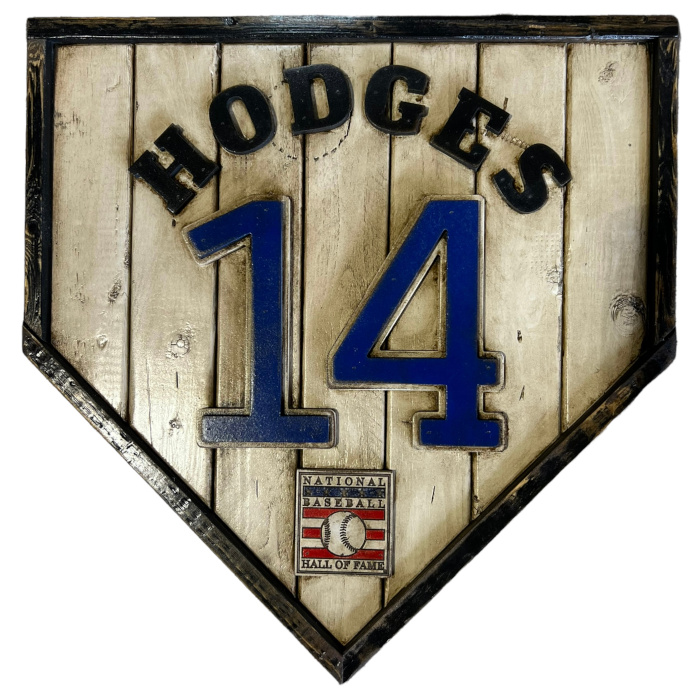 Gil Hodges Hall of Fame Vintage Distressed Wood 18.5 Inch Legacy Home Plate Ltd Ed of 250