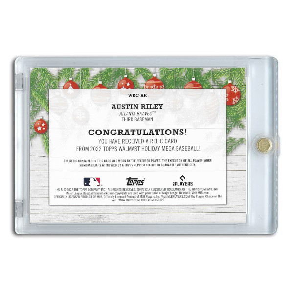 Austin Riley 2022 Topps Holiday Mega Relic Card # WRC-AR