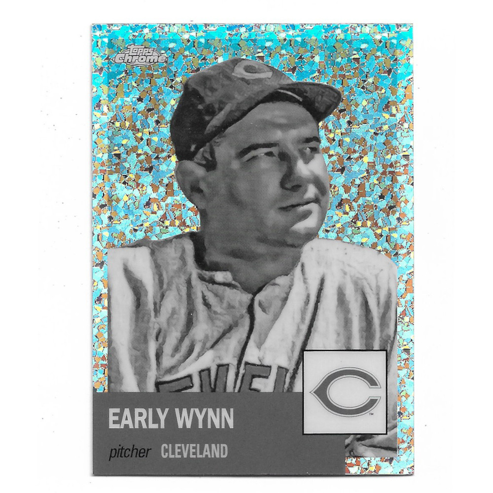 Early Wynn 2022 Topps Chrome Platinum Anniversary Black & White Mini Diamond Refractor # 210