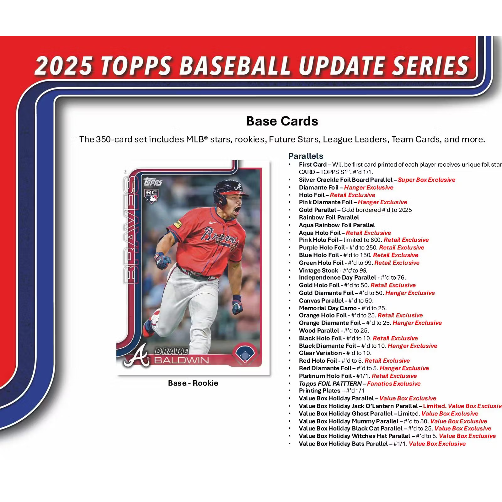 2025 Topps Update Baseball 14 Card Retail Pack