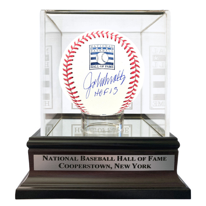 John Smoltz Autographed Hall of Fame Logo Baseball with HOF15 Inscription with HOF Case (Beckett)