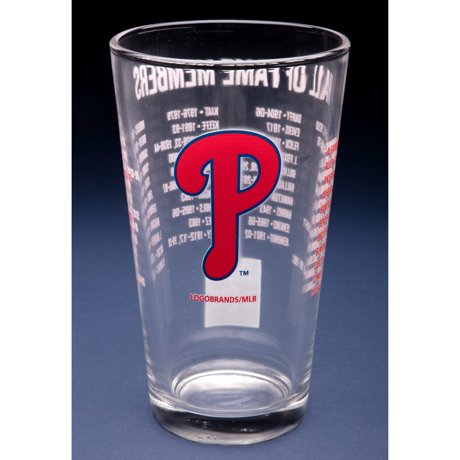 Philadelphia Phillies Team Hall of Famer 16 Ounce Pint Glass