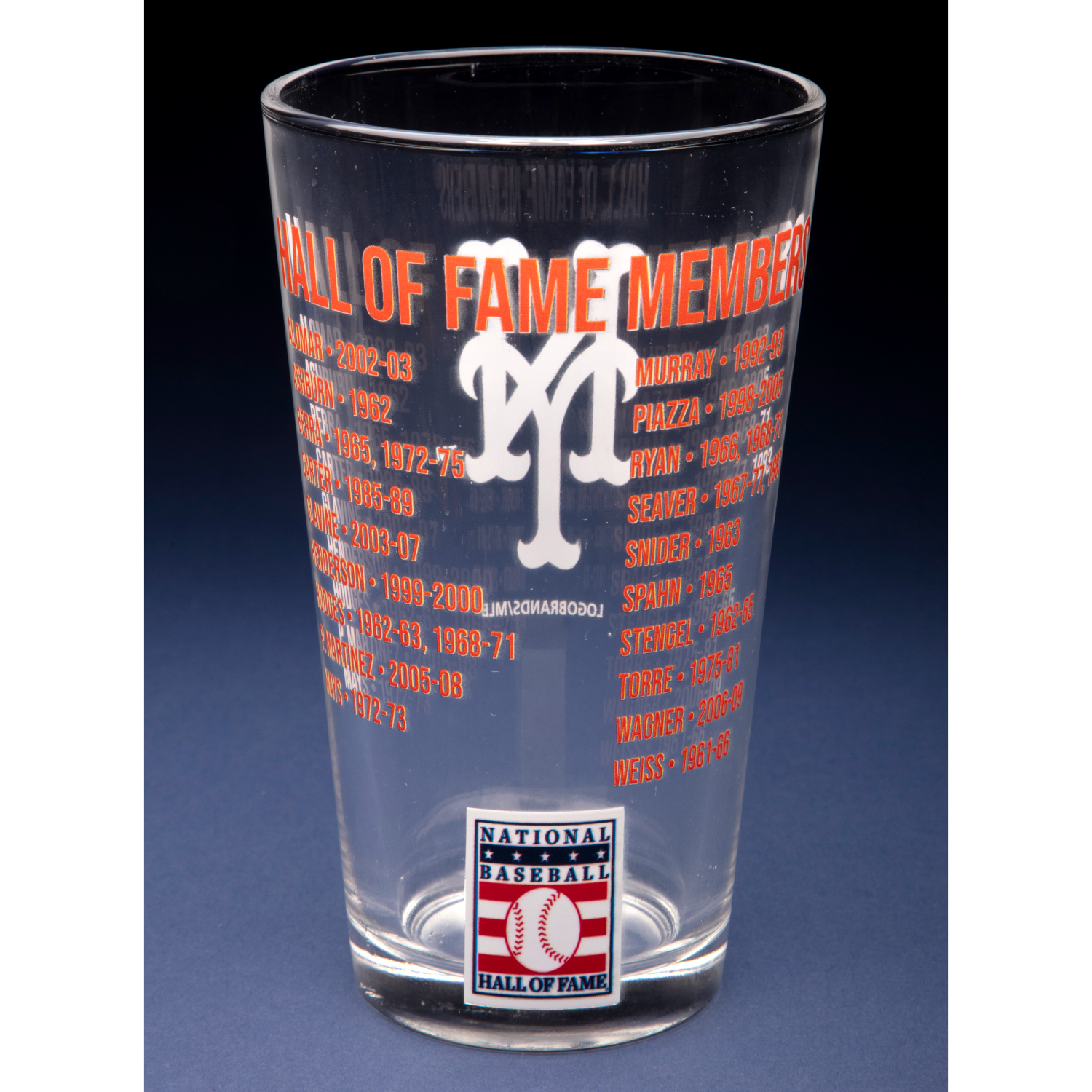 New York Mets Team Hall of Famer 16 Ounce Pint Glass