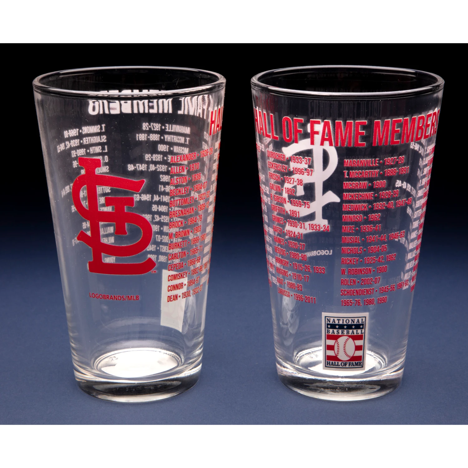 St. Louis Cardinals Team Hall of Famer 16 Ounce Pint Glass